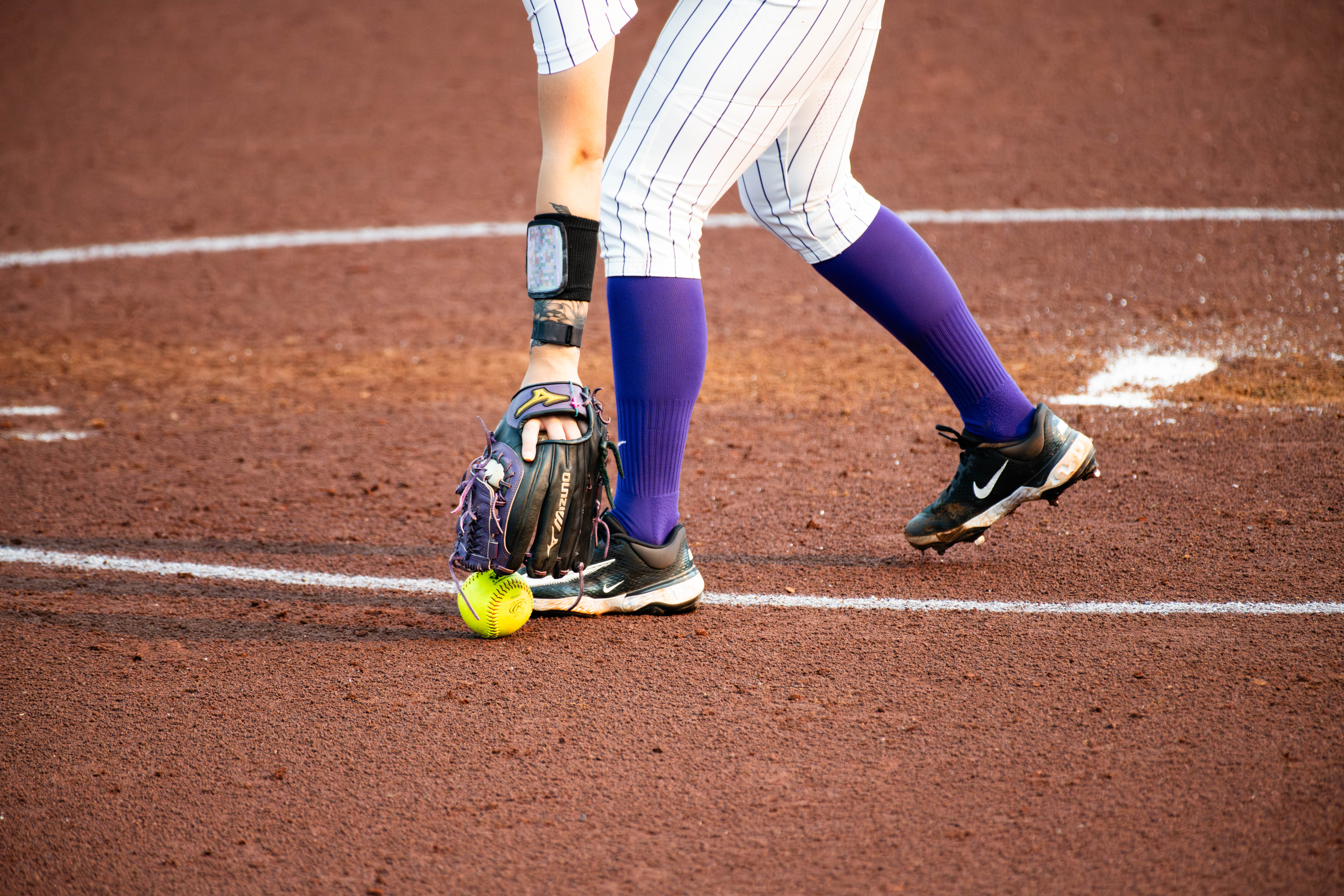 JMU softball player during game coverage